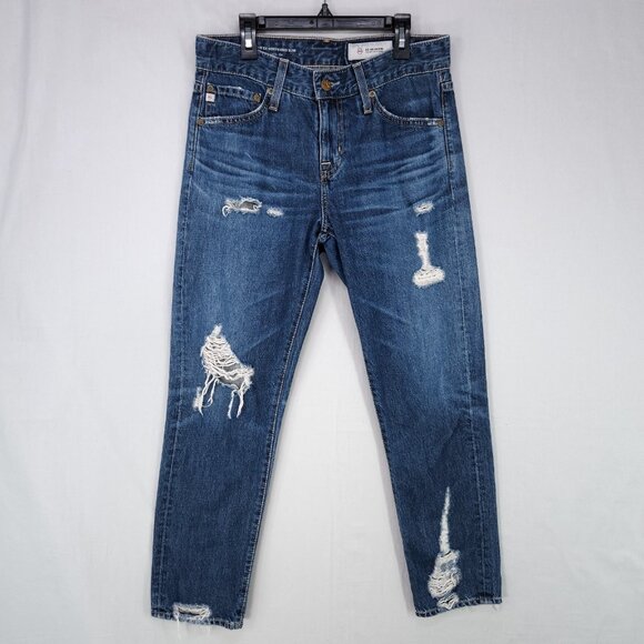 AG Adriano Goldschmied Jeans Women 25 Ex Boyfriend Slouchy Slim Distressed Denim - Picture 1 of 13